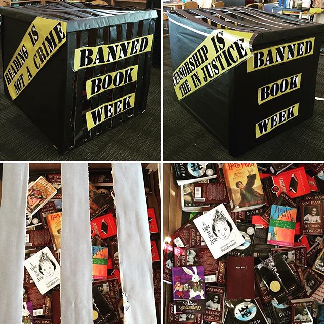 Crate of banned books