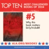 Top Ten Most Challenged Books of 2024. #5 Tricks by Ellen Hopkins. Why this book matters: bit.ly/tricksBR. ALA.ORG/BBOOKS. American Library Association