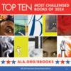 Top Ten Most Challenged Books of 2024. Collage image featuring ten book covers. ALA.org/BBooks. American Library Association. 