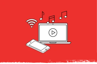 Icons representing music, Wi-Fi, videos, and smartphone