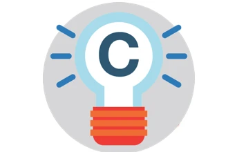 Light bulb with a "C" in the center