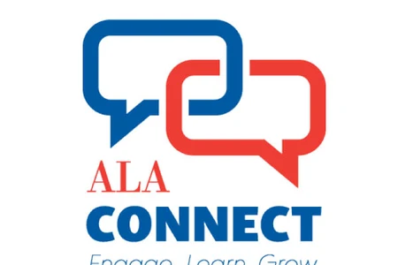 ALA Connect logo featuring speech bubbles and the tagline "Engage. Learn. Grow."