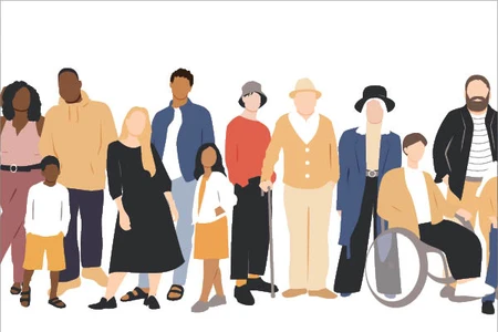 Illustration of a diverse group of people