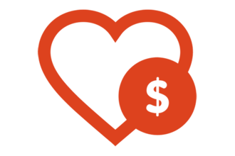 Icon: Heart with dollar sign