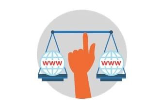 Icon of a scale with "WWW" written on both weights