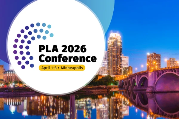 PLA 2026 Conference event logo over a background of the Minneapolis skyline.
