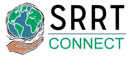 An open hand holds a globe of the world. To the right of the globe is the text: SRRT Connect 