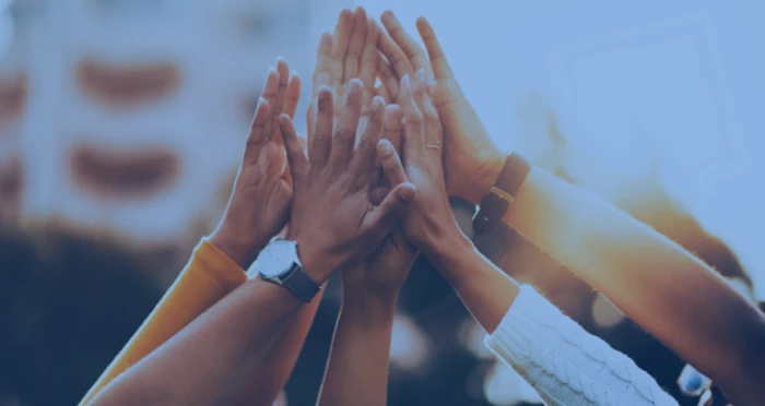 hands together in a circle