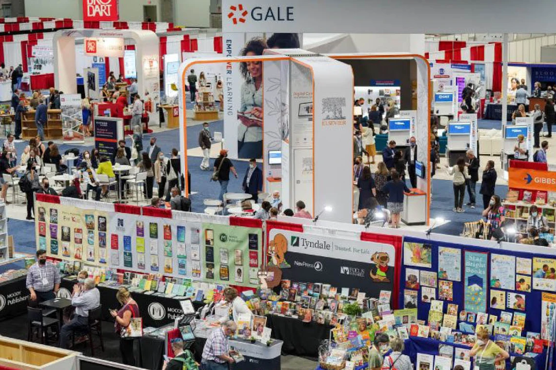 Overhead photo of booths at ALA Annual 2023