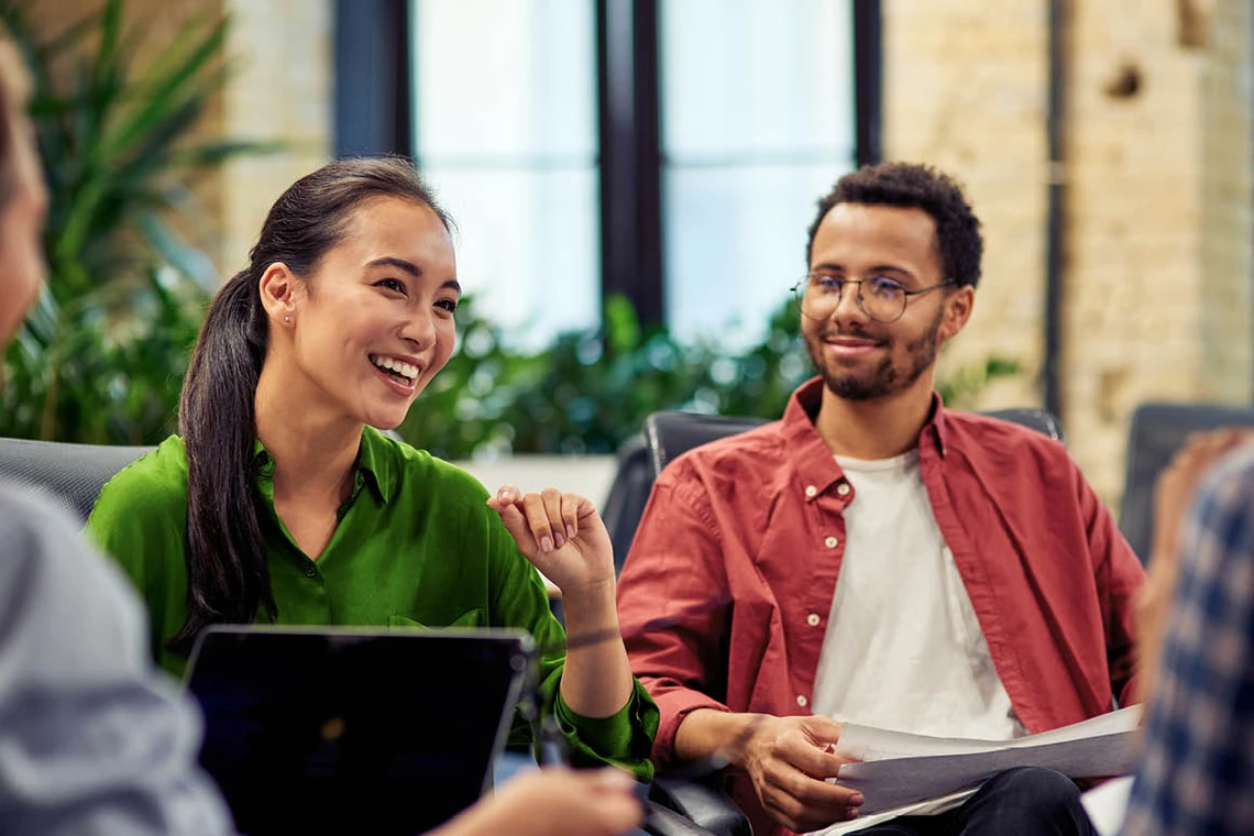Image of a group of young professionals working together