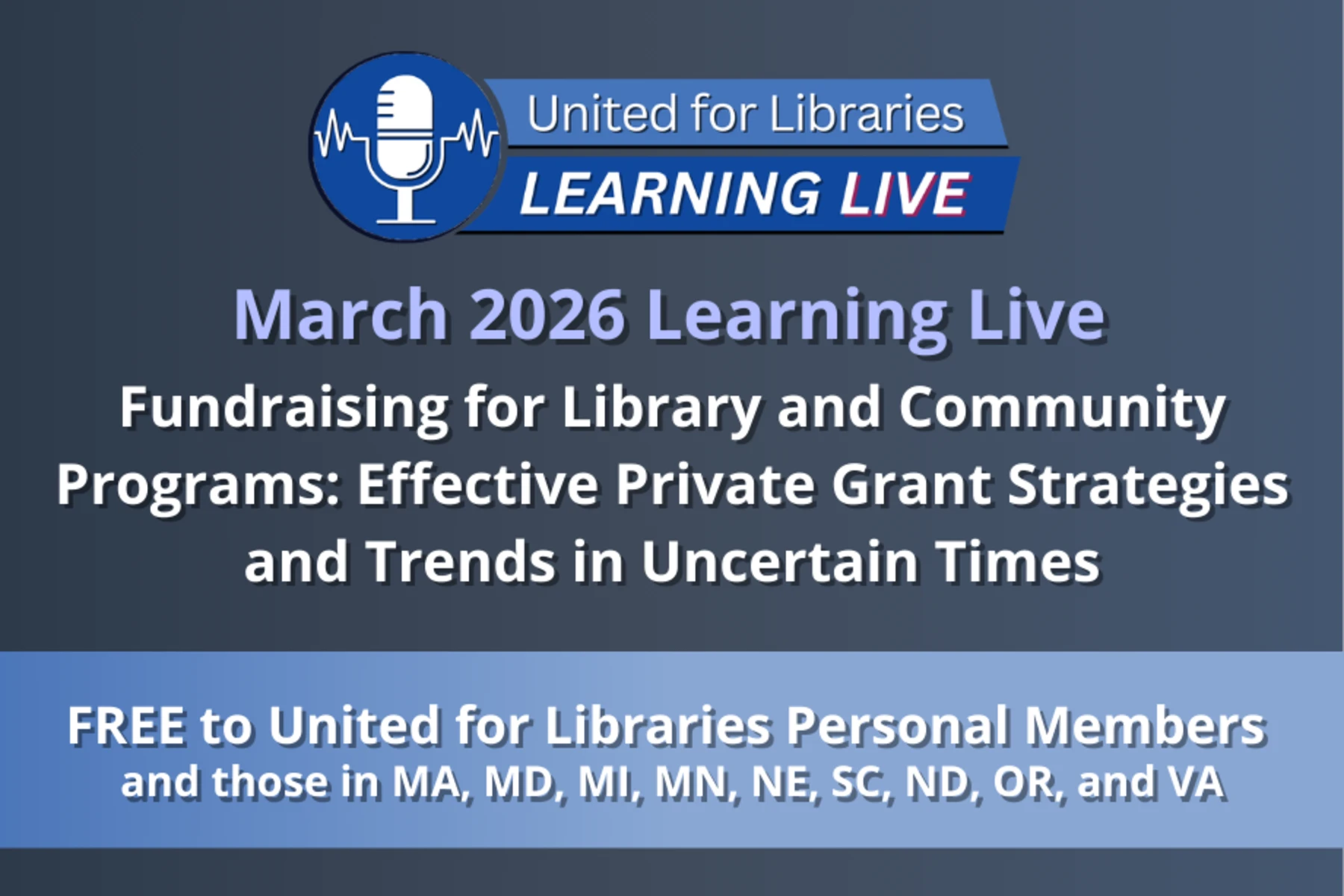 March 2026 Learning Live: Fundraising for Library and Community Programs